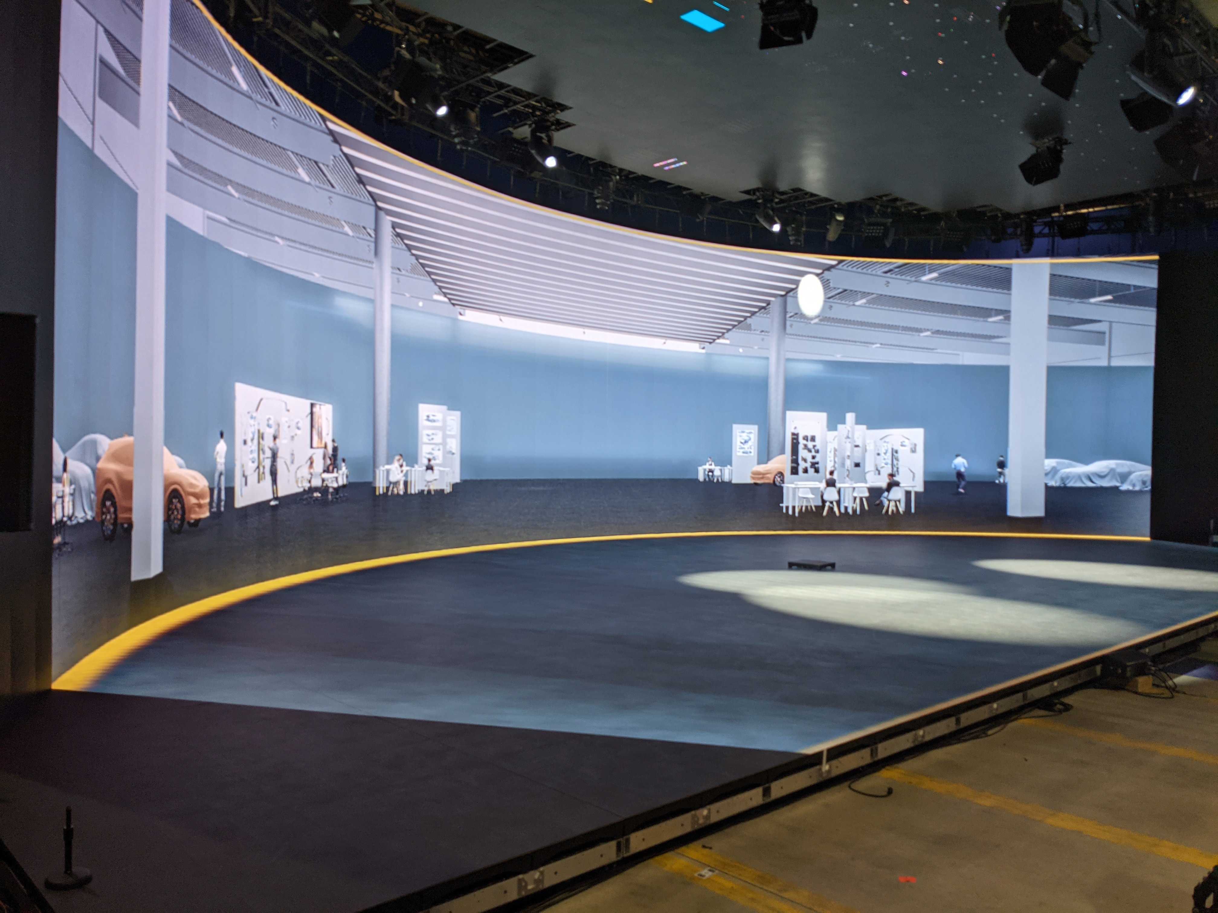 Backstage - The virtual innovative design lab set integrated on the 90’ LED Volume.